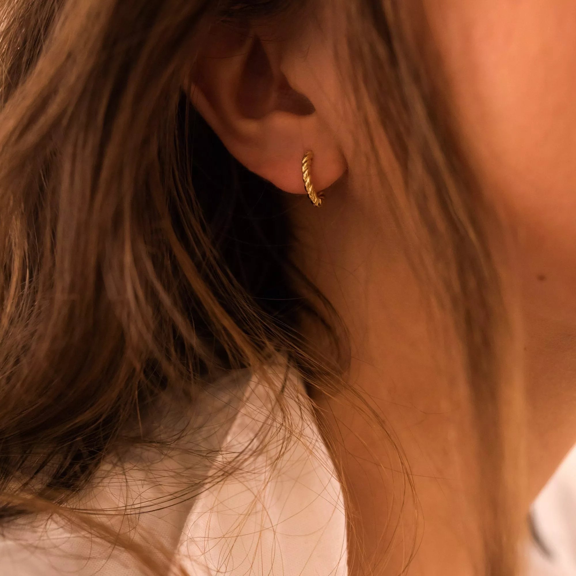Small Gold Thin Hoop Earrings