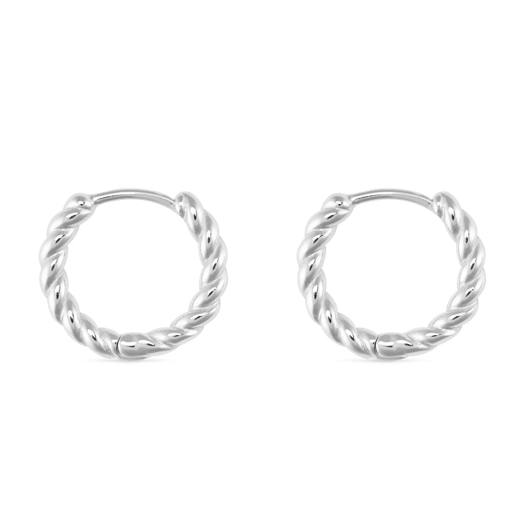 Small Silver Thin Hoop Earrings - Earrings - Elk & Bloom