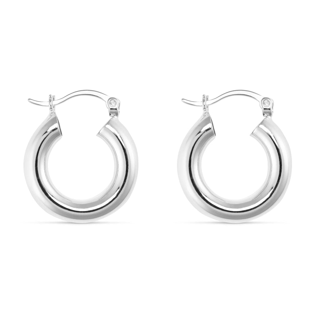 Silver thick hoops sales