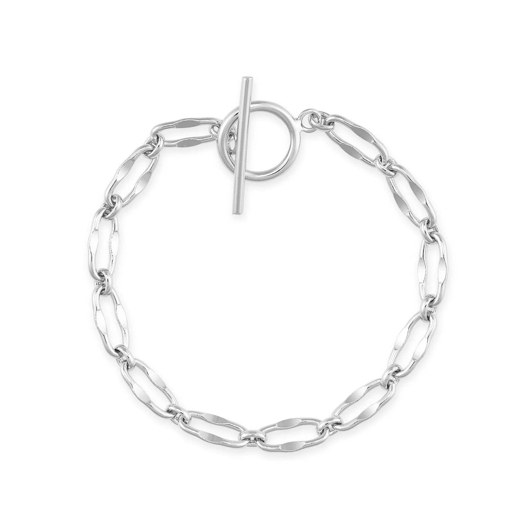 Plain silver best sale chain bracelet