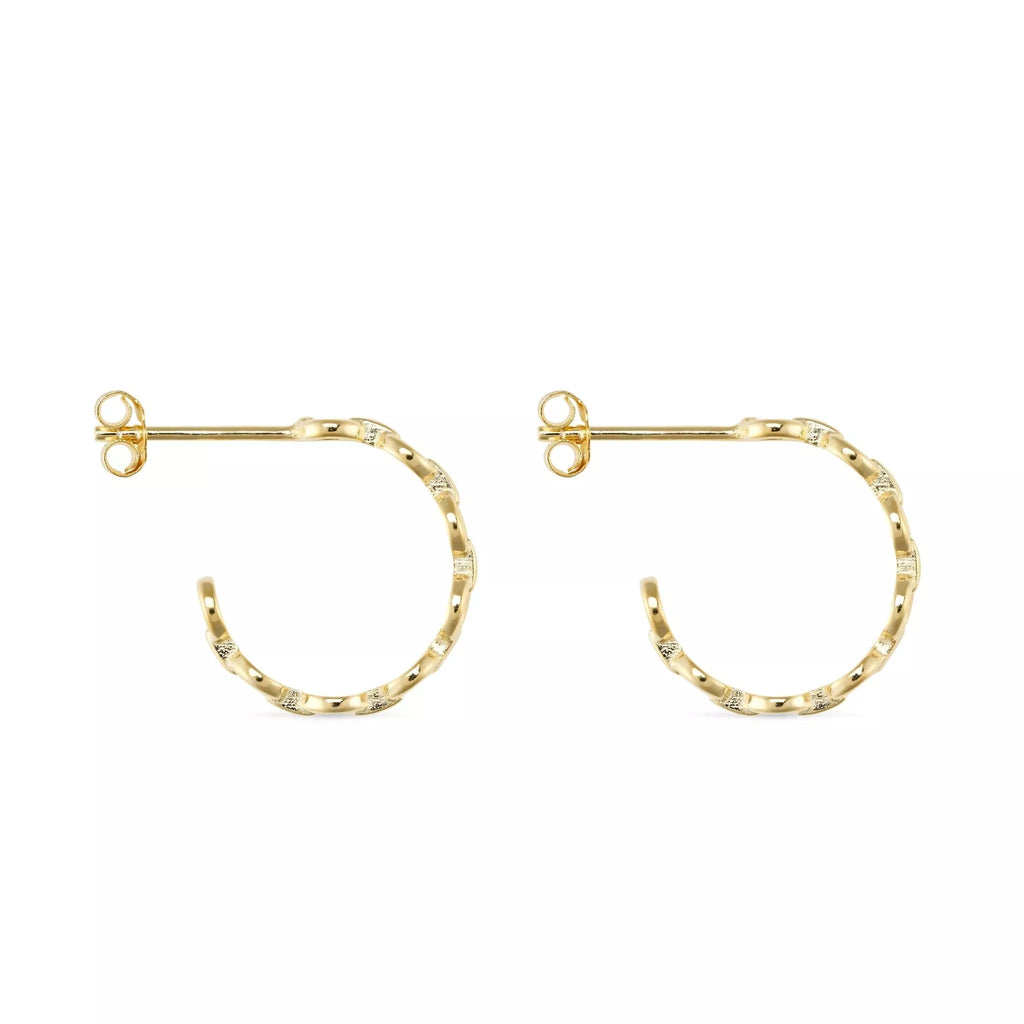 Thick 18K Gold Chain Hoop Earrings - Earrings - Elk & Bloom