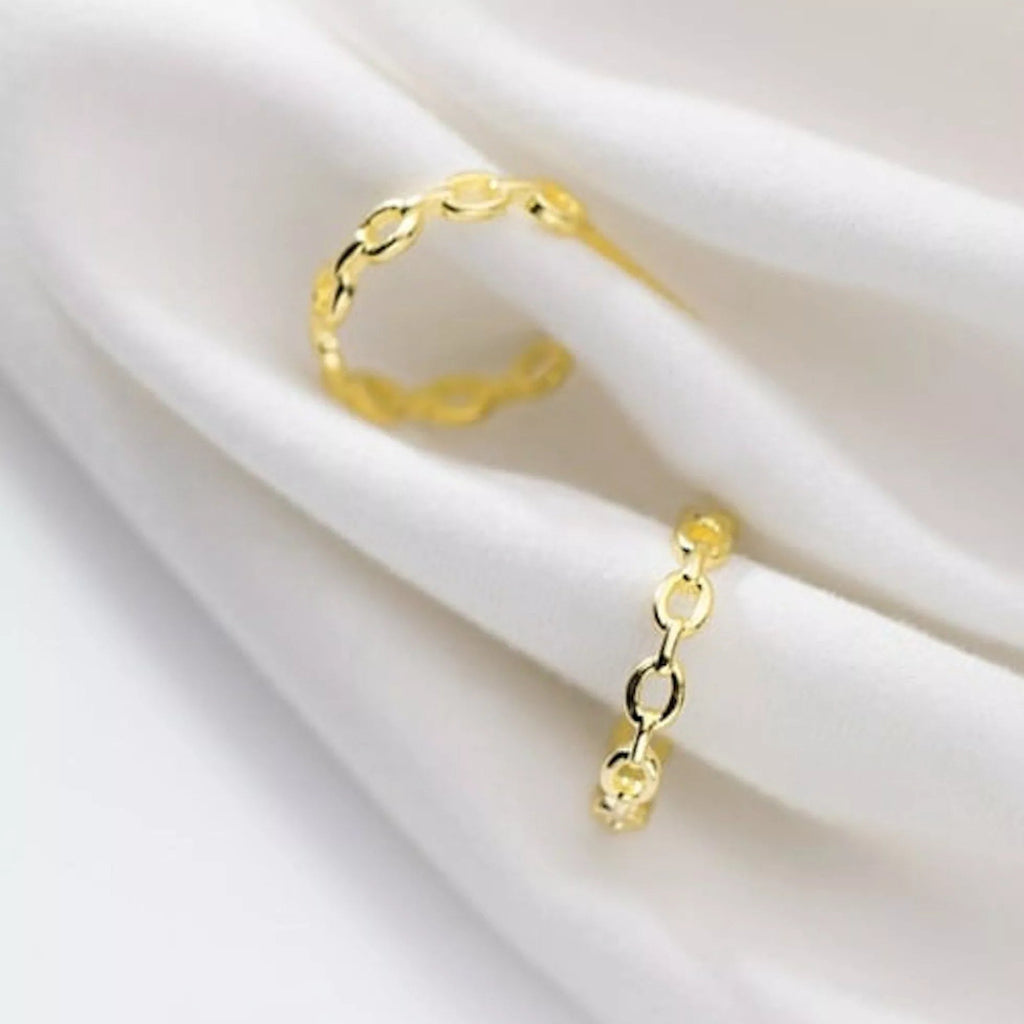 Thick 18K Gold Chain Hoop Earrings - Earrings - Elk & Bloom
