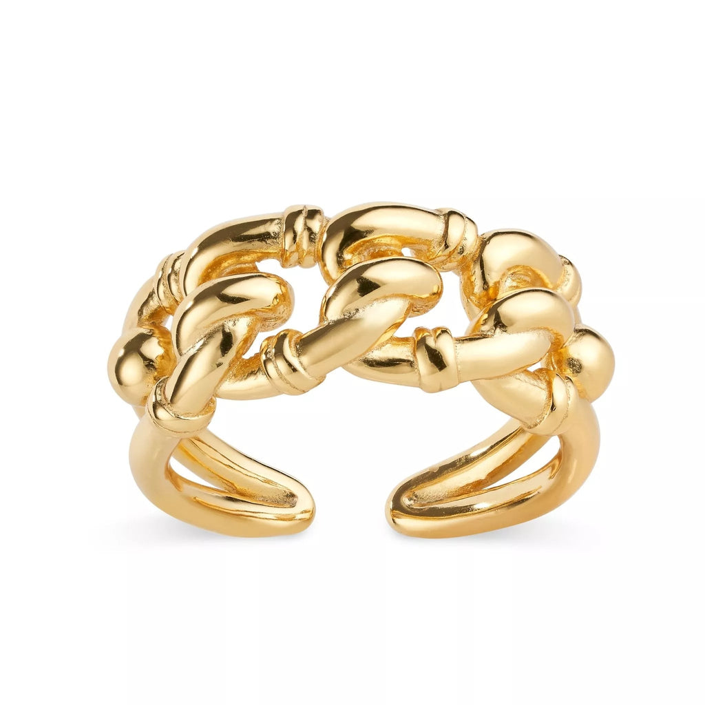 Thick 18K Gold Chain Link Ring - Rings - Elk & Bloom