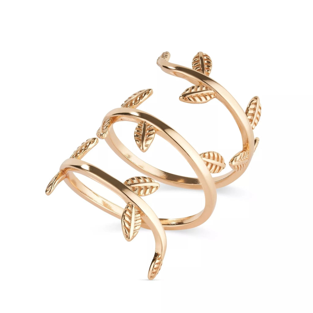 Thick 18K Gold Statement Leaf Ring - Rings - Elk & Bloom